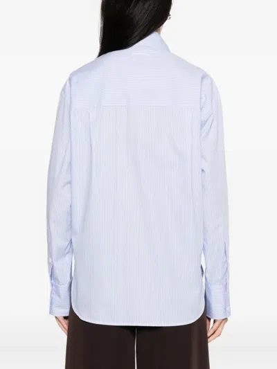 Ermanno Firenze Striped Embroidered Shirt In Blue