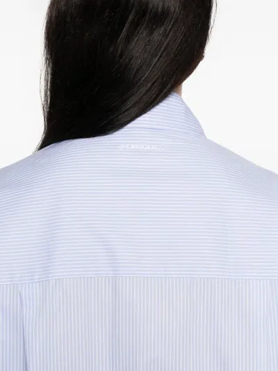 Ermanno Firenze Striped Embroidered Shirt In Blue