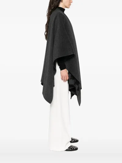 Ermanno Firenze Wool Cape In Gray