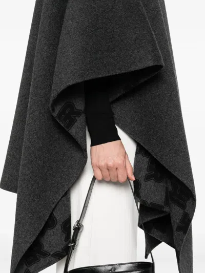 Ermanno Firenze Wool Cape In Gray