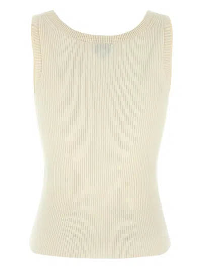 Kenzo White Viscose Polyester Tops In Neutral