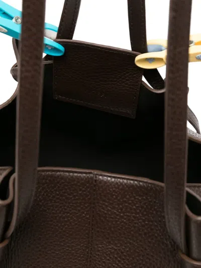 Yuzefi Knotted Strap Structured Leather Shoulder Bag In Brown