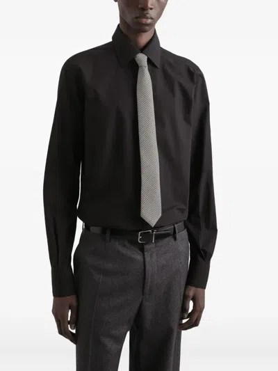 Dolce & Gabbana Check-pattern Pointed Tie In Gray