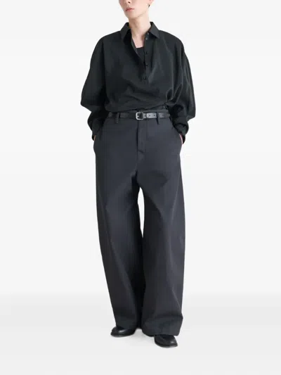 Lemaire Draped Shirt In Black