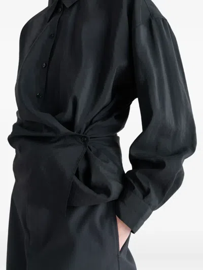 Lemaire Draped Shirt In Black