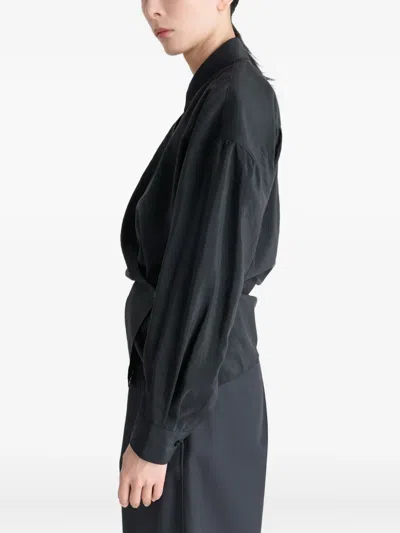 Lemaire Draped Shirt In Black
