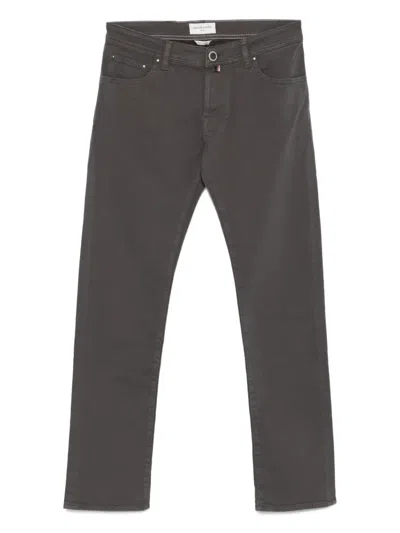 Jacob Cohen Button-fly Five-pocket Trousers In Gray
