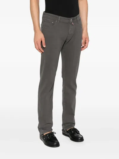 Jacob Cohen Button-fly Five-pocket Trousers In Gray