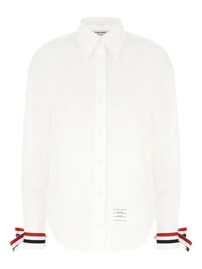 Thom Browne Easy-fit Point Collar Shirt In White