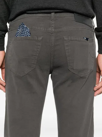 Jacob Cohen Button-fly Five-pocket Trousers In Gray