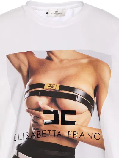 Elisabetta Franchi Knitwear With Crewneck And Graphic Print In White