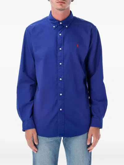 Polo Ralph Lauren Custom Fit Shirt In Blue