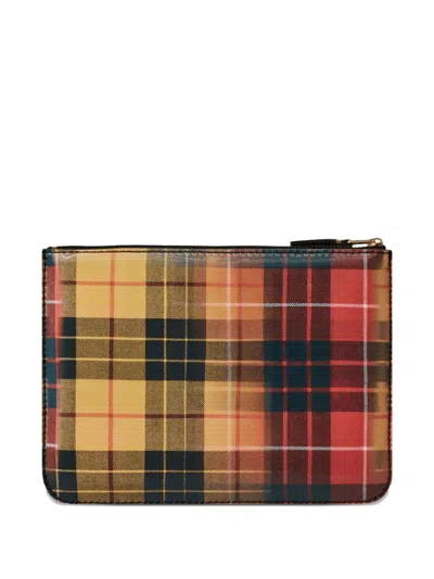 Comme Des Garçons Plaid-pattern Wallet In Black
