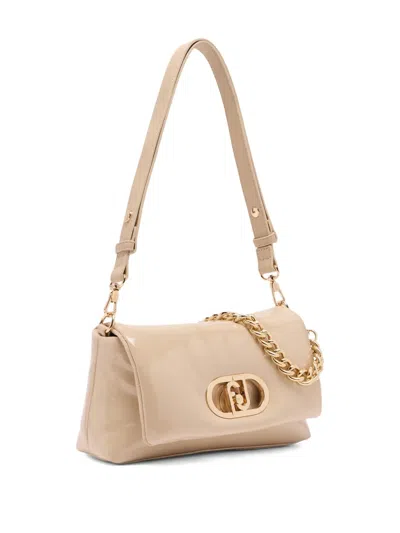 Liu •jo Medium Glossy Lapuffy Bag In Neutral
