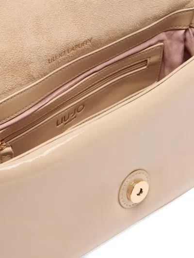 Liu •jo Medium Glossy Lapuffy Bag In Neutral