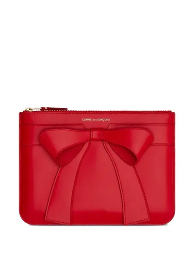 Comme Des Garçons Large Bow Design Wallet 145x105 Mm In Red