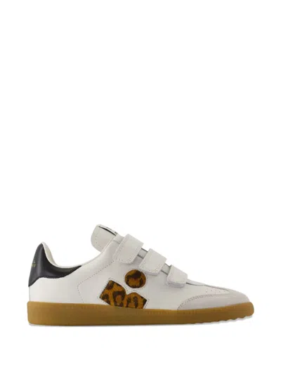 Isabel Marant Calfskin Sneakers Leopard Detail In Multi