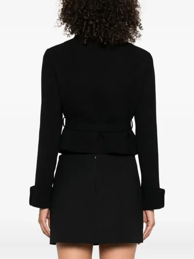 P.a.r.o.s.h Peter Pan-collar Button-up Jacket In Black
