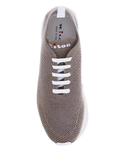 Kiton Cotton Mesh Sneakers Reinforced Toe In Neutral