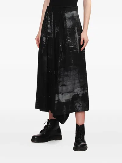 Y's Abstract-print Pleated Trousers In Multi