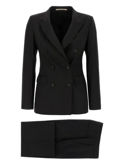 Tagliatore Tailored Black Blazer With Double-breasted Design And Structured Lapel In Black