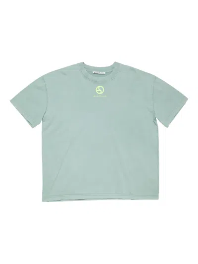 Acne Studios Logo-print Organic-cotton T-shirt In Blue