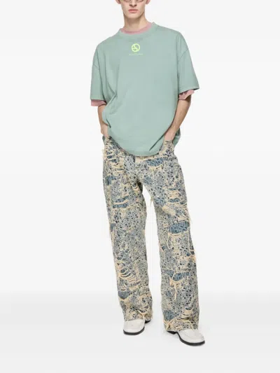 Acne Studios Logo-print Organic-cotton T-shirt In Blue