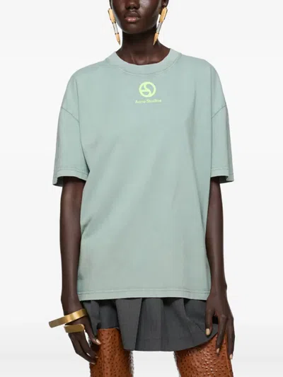 Acne Studios Logo-print Organic-cotton T-shirt In Blue