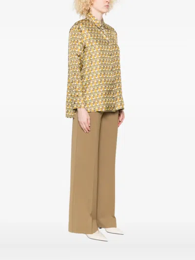 Max Mara Reversible Printed Silk Shirt In Multi