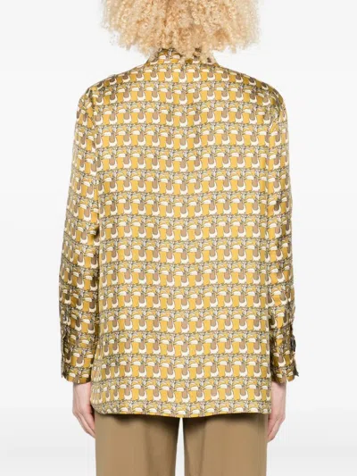Max Mara Reversible Printed Silk Shirt In Multi