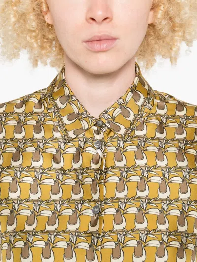 Max Mara Reversible Printed Silk Shirt In Multi