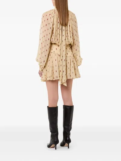 Nicholas Cecile Pleated Mini Dress In Neutral