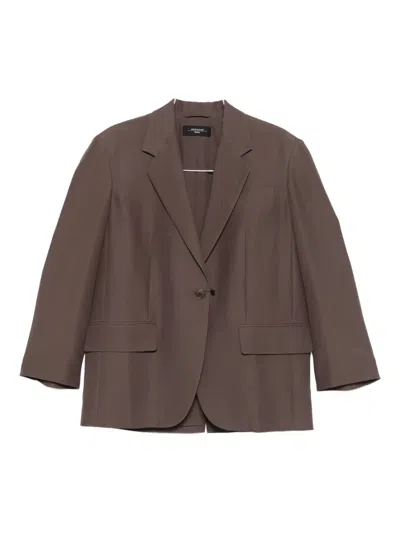 Weekend Max Mara Single-button Dropped-shoulder Blazer In Brown