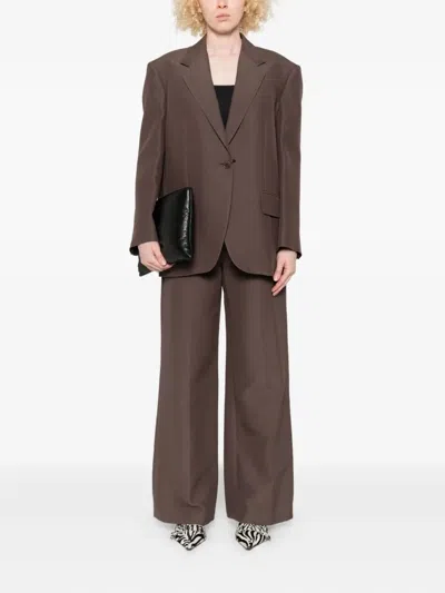 Weekend Max Mara Single-button Dropped-shoulder Blazer In Brown