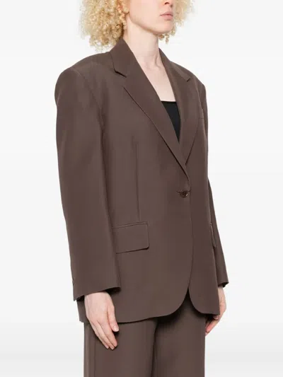Weekend Max Mara Single-button Dropped-shoulder Blazer In Brown