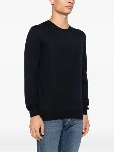 Fedeli Round-neck Long-sleeve Top In Black