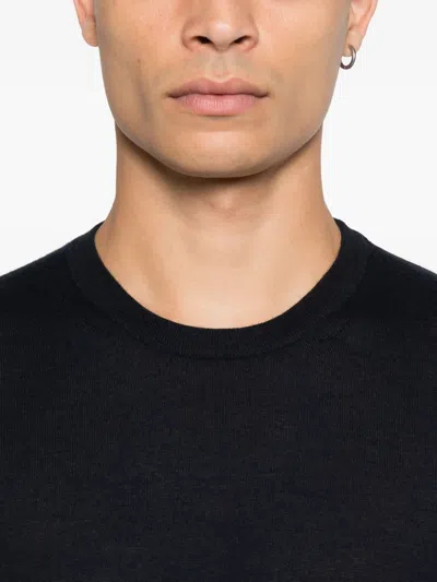 Fedeli Round-neck Long-sleeve Top In Black