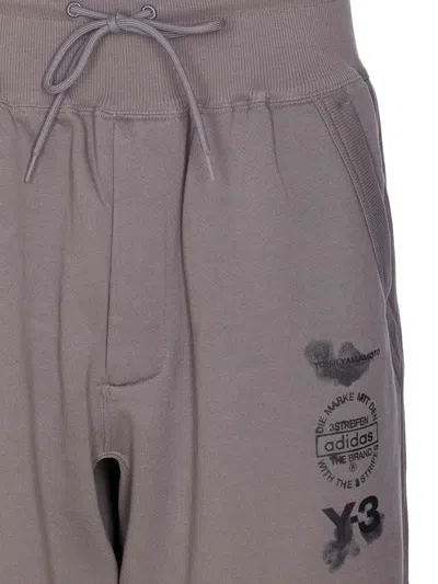 Y-3 Side Graphic Sweatpants In Gray