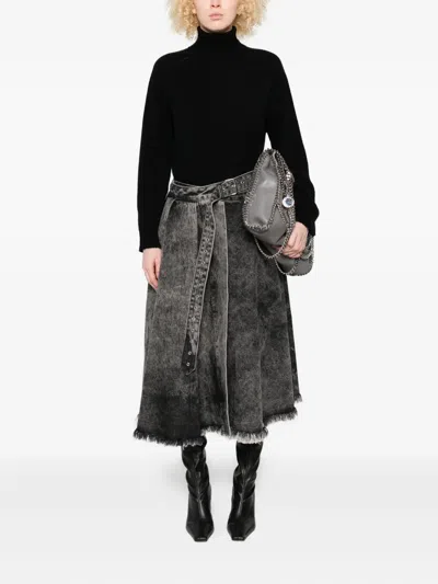 Twinset Twin-set High Neck Cashmere Blend Sweater In Black