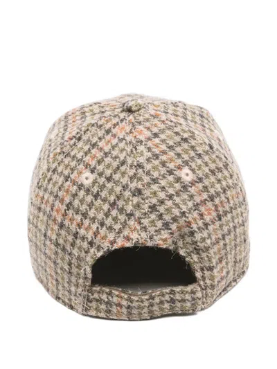 Autry Houndstooth-pattern Wool-blend Cap In Neutral