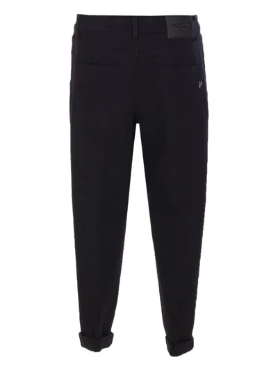 Dondup Koons Loose-fitting Velvet Trousers In Black