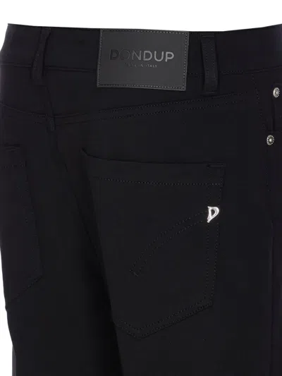 Dondup Koons Loose-fitting Velvet Trousers In Black