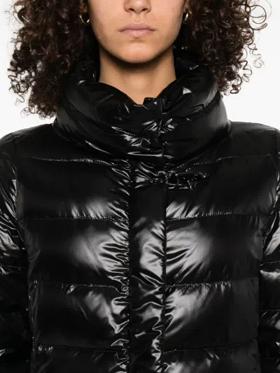 Fay Down Jacket With Long Quilted Design In Black