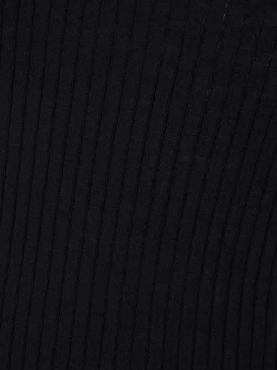 Max Mara Short-sleeved Wool Turtleneck Top In Black