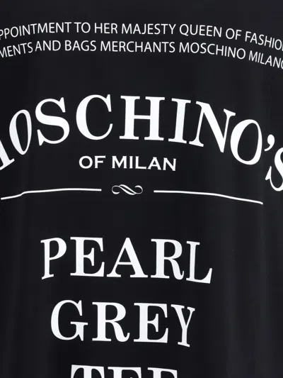 Moschino Printed Organic Cotton Jersey T-shirt In Black