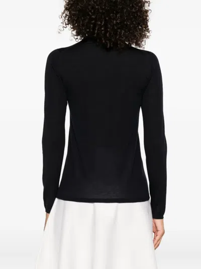 Max Mara Saluto Virgin Wool Turtleneck Sweater In Blue
