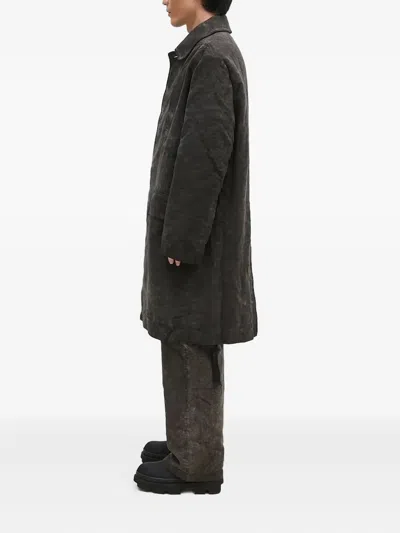 Rick Owens Drkshdw Buttoned Patch-pocket Coat In Brown