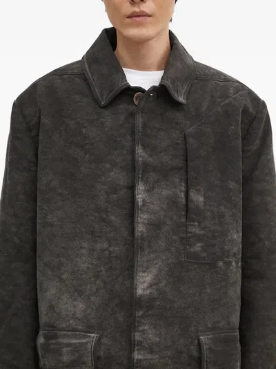 Rick Owens Drkshdw Buttoned Patch-pocket Coat In Brown