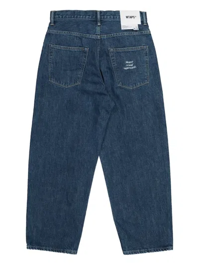 Wtaps Logo-embroidered Jeans In Blue