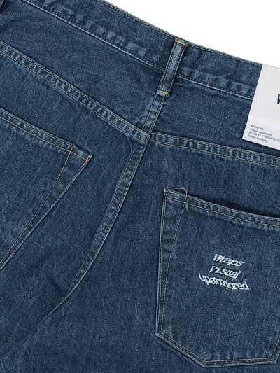 Wtaps Logo-embroidered Jeans In Blue